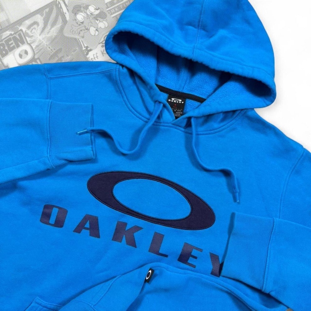 Vintage Y2K Oakley Aquamarine Graphic Pullover Hoodie